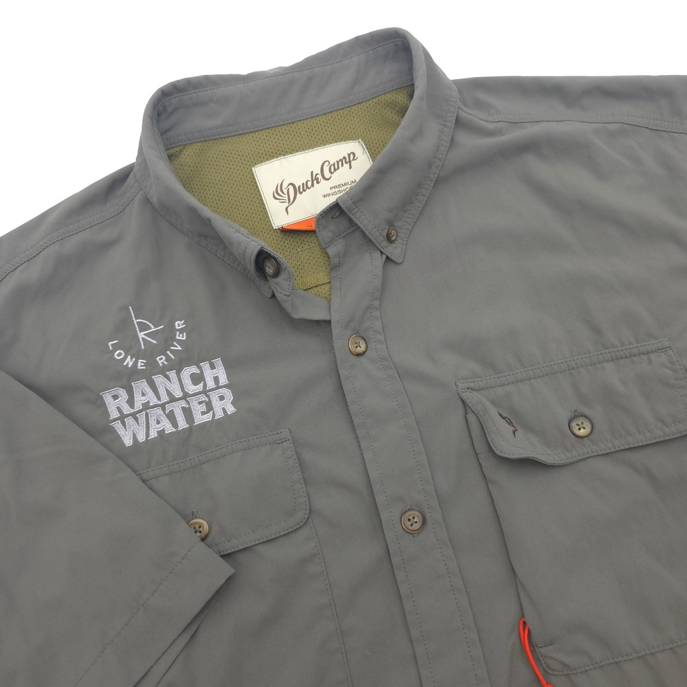 Duck Camp Lone River Ranch Water Wingshooting Shirt Mens XXL Gray Short Sleeve